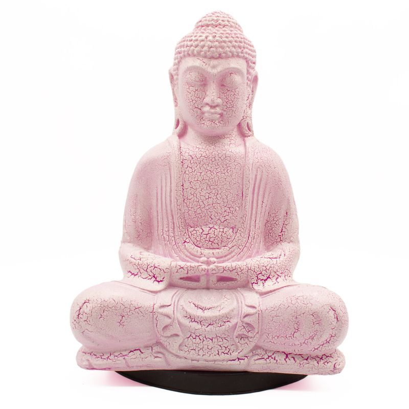 Lampe Bouddha Méditation – Cerise Craquelée – Socle Ovale