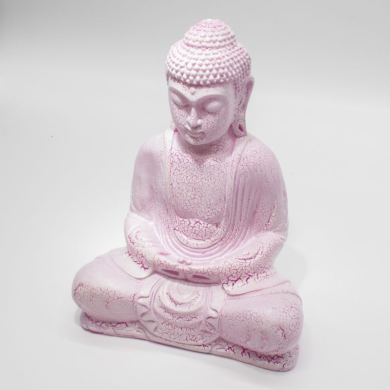 Lampe Bouddha Méditation – Cerise Craquelée – Socle Ovale