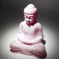 Lampe Bouddha Méditation – Cerise Craquelée – Socle Ovale