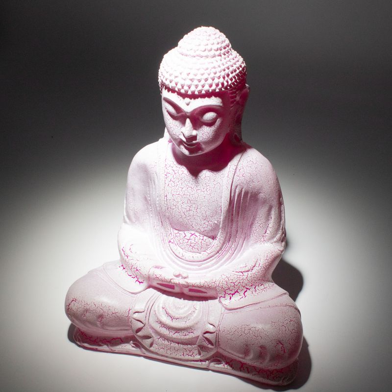 Lampe Bouddha Méditation – Cerise Craquelée – Socle Ovale