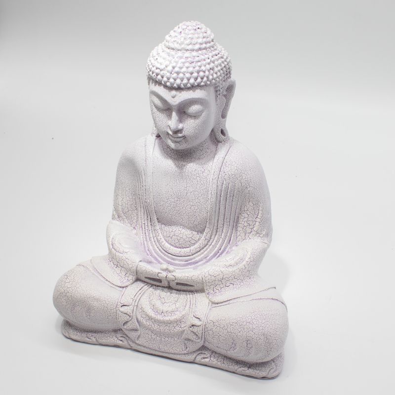 Lampe Bouddha de Méditation Lavande Craquelé - Support Ovale