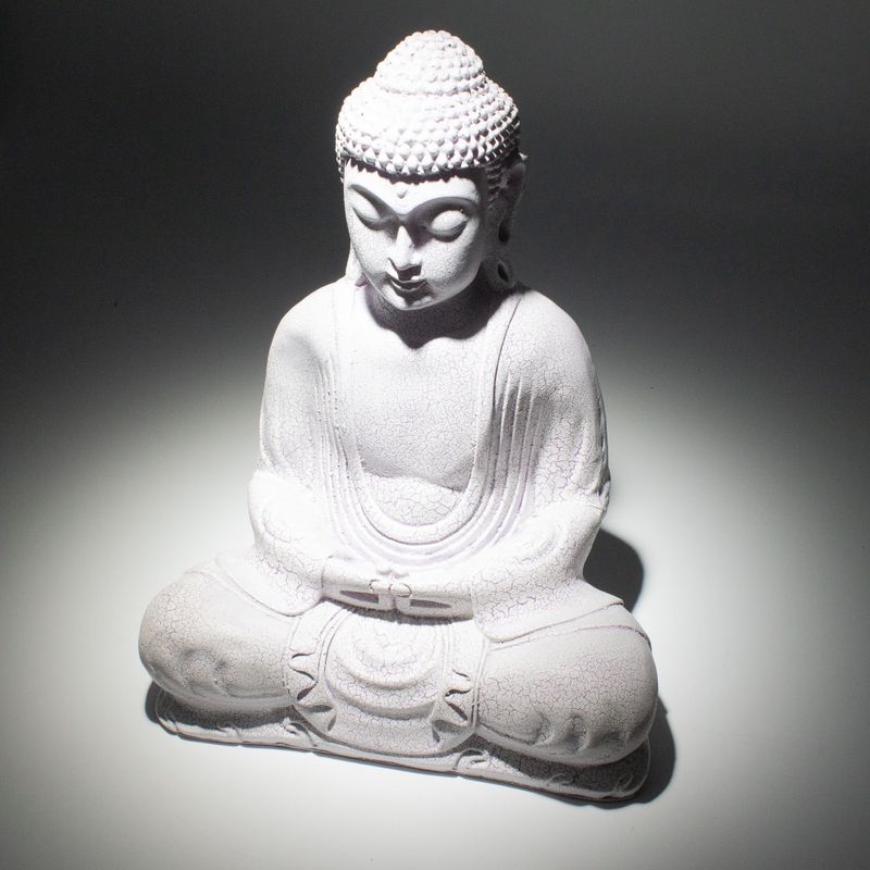Lampe Bouddha de Méditation Lavande Craquelé - Support Ovale