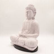 Lampe Bouddha de Méditation Lavande Craquelé - Support Ovale