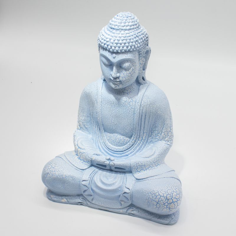 Lampe Bouddha Méditation – Bleu Ciel – Socle Ovale