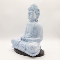 Lampe Bouddha Méditation – Bleu Ciel – Socle Ovale