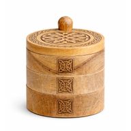 Boîte Tournante à Trois étages gravée d'un Motif Celtique