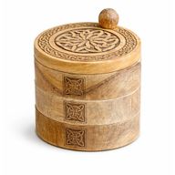 Boîte Tournante à Trois étages gravée d'un Motif Celtique
