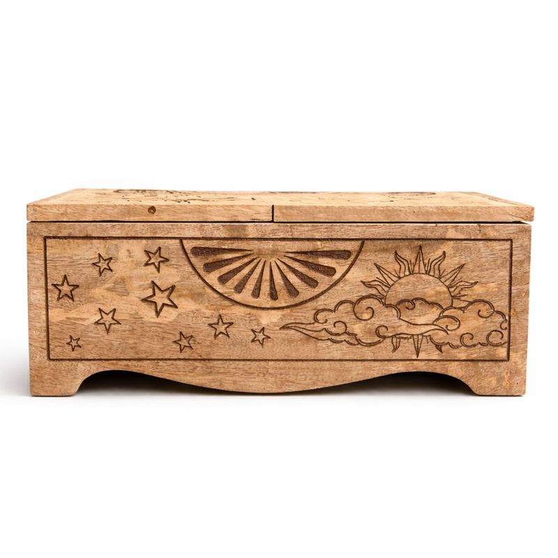 Boîte Coulissante Gravée Soleil et Lune
