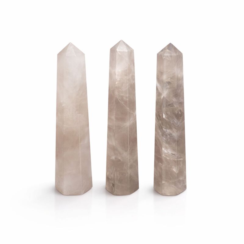 Pointes Obélisques à Six Faces en Pierre Naturelle environ 11 cm - Quartz fumé