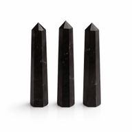 Pointes Obélisques à Six Faces en Pierre Naturelle environ 11 cm - Tourmaline Noire