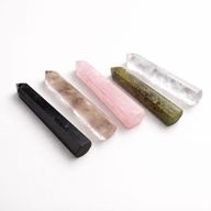 Pointes Obélisques à Six Faces en Pierre Naturelle environ 11 cm - Tourmaline Noire