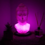 Lampe Buste de Bouddha – Cerise Craquelée – Socle Ovale