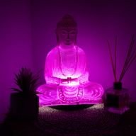 Lampe Bouddha Méditation – Cerise Craquelée – Socle Ovale