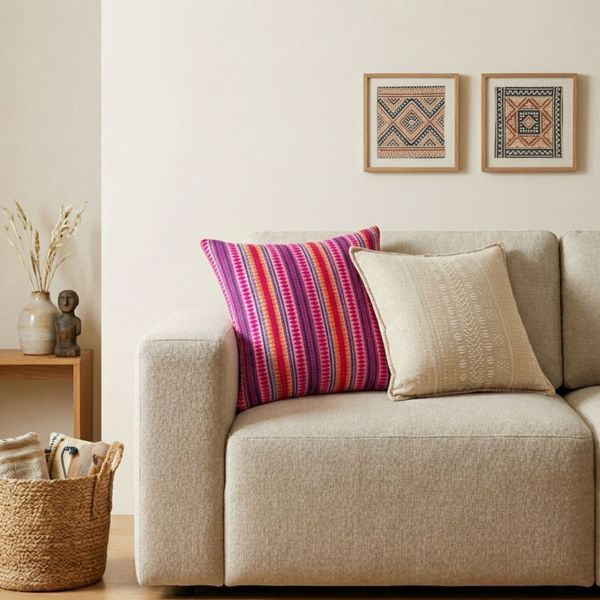 Housse de Coussin Classique - Rayures néon - 45x45 cm