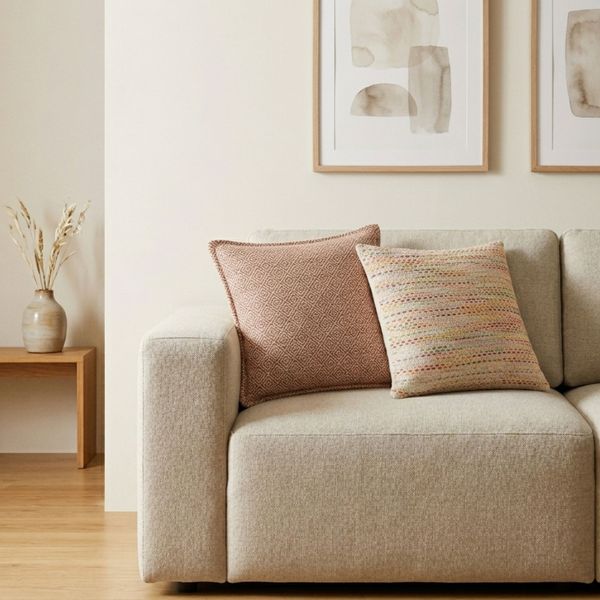 Housse de Coussin Classique - Carreaux bordeaux - 45x45 cm