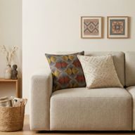 Housse de Coussin Classique - Géométrie Neutre Crème - 45 x 45 cm