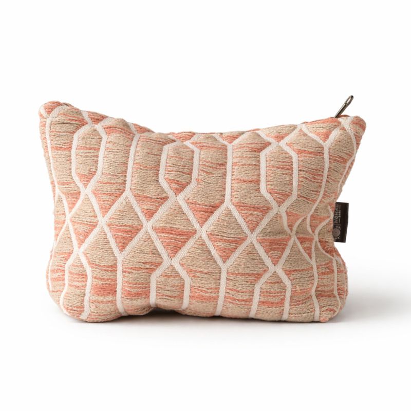 Trousses de Toilette Nomad Sari en Jacquard Indien - Rose treillis