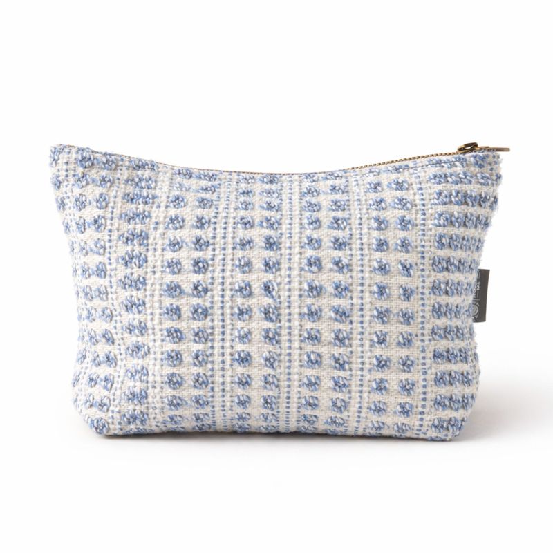 Trousses de Toilette Nomad Sari en Jacquard Indien - Indigo Echo