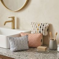 Trousses de Toilette Nomad Sari en Jacquard Indien - Rose treillis