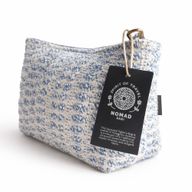 Trousses de Toilette Nomad Sari en Jacquard Indien - Indigo Echo