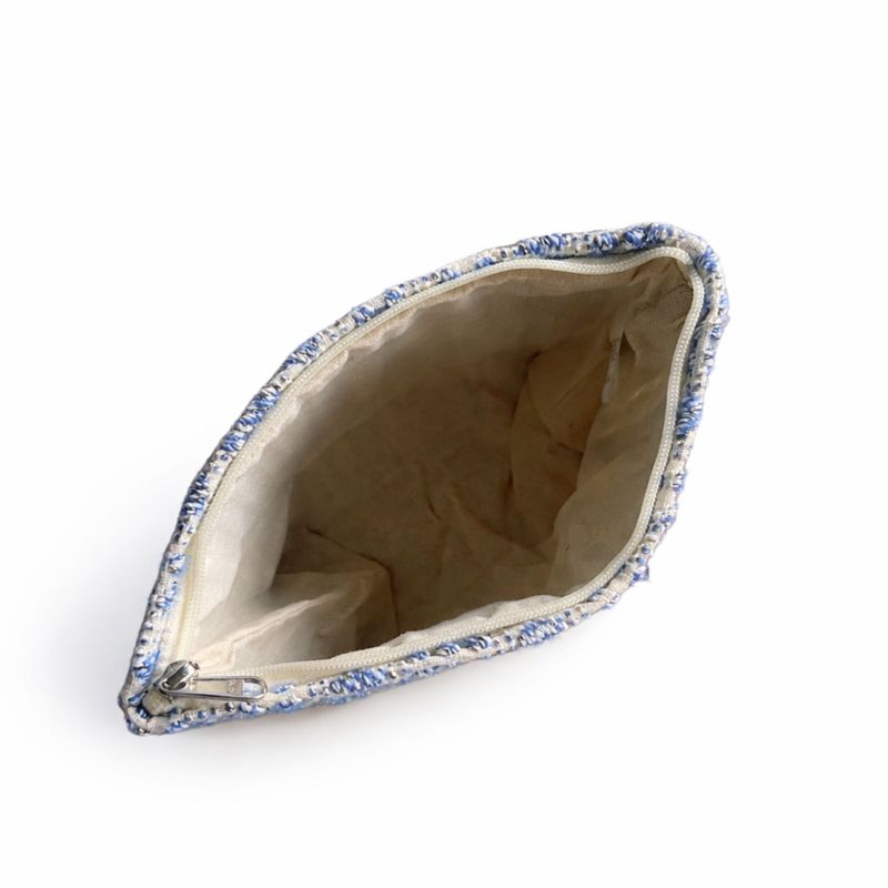 Trousses de Toilette Nomad Sari en Jacquard Indien - Indigo Echo