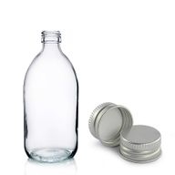 Bouteille en Verre Médicinale Transparente de 150 ml  avec Bouchon en Aluminium