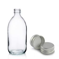 Bouteille en Verre Médicinale Transparente de 200 ml  avec Bouchon en Aluminium
