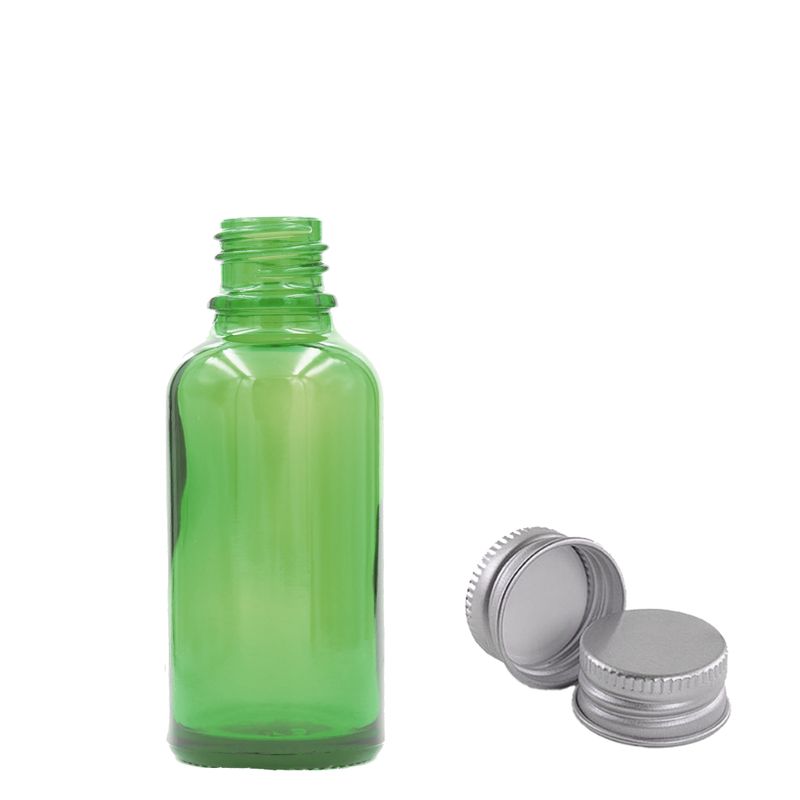 Bouteille Compte-gouttes en Verre Vert 10ml avec Bouchon en Aluminium