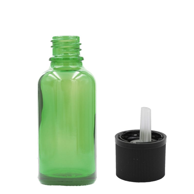 Bouteille Compte-gouttes en Verre Vert 30ml avec Bouchon Compte-gouttes de Sécurité Enfant