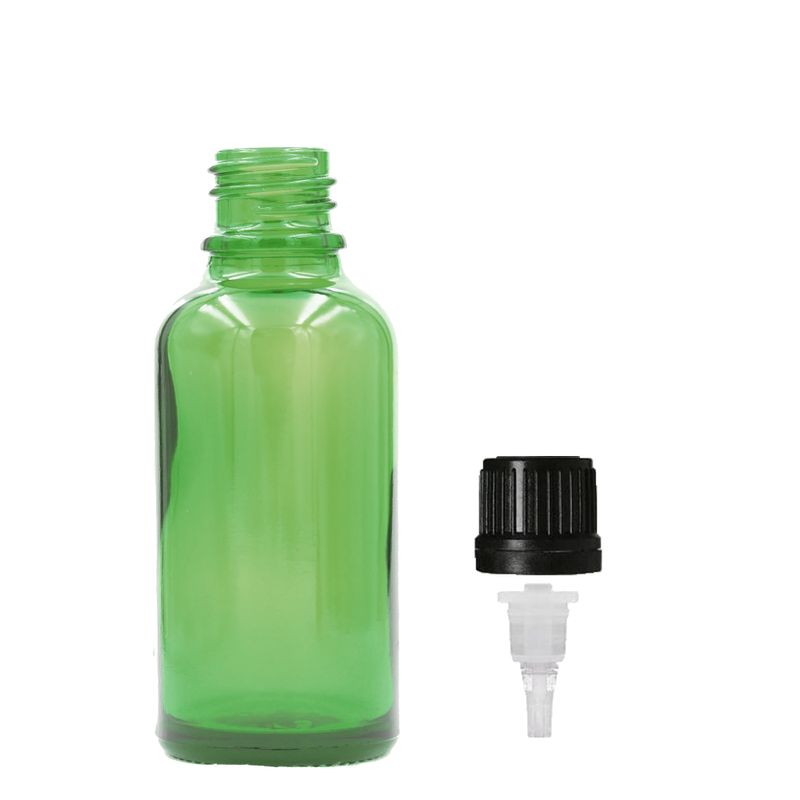 Bouteille Compte-gouttes en Verre Vert 30ml avec Bouchon Compte-gouttes
