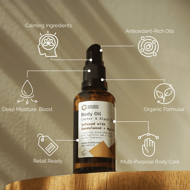 Huile Corporelle Bio 50ml - Bois de Santal & Myrrhe