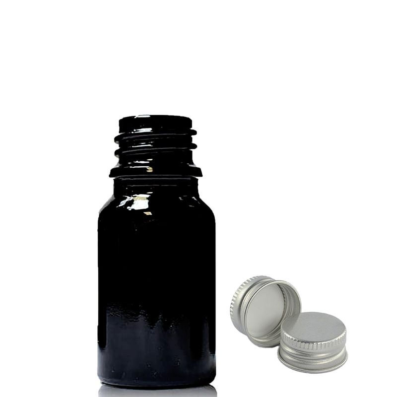 Bouteille Compte-gouttes en Verre Noir 5ml avec Bouchon en Aluminium