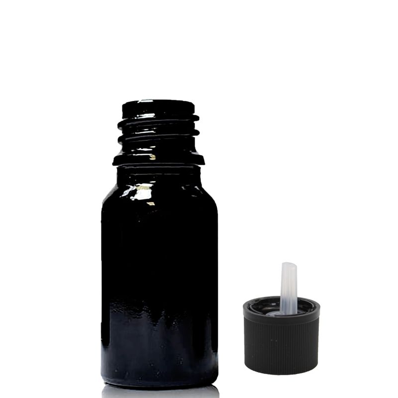 Bouteille Compte-gouttes en Verre Noir 10ml avec Bouchon Compte-gouttes de Sécurité Enfant