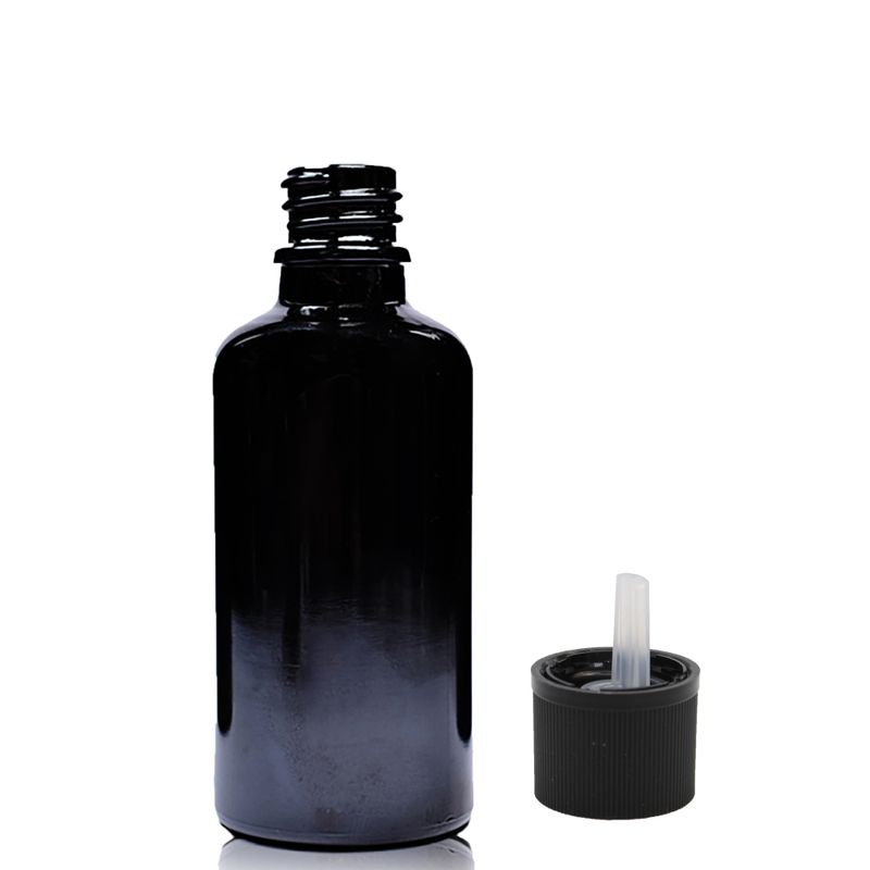 Bouteille Compte-gouttes en Verre Noir 30ml avec Bouchon Compte-gouttes de Sécurité Enfant