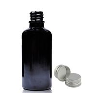 Bouteille Compte-gouttes en Verre Noir 50ml avec Bouchon en Aluminium
