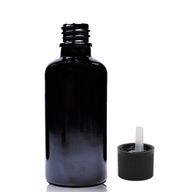 Bouteille Compte-gouttes en Verre Noir 50ml avec Bouchon Compte-gouttes de Sécurité Enfant