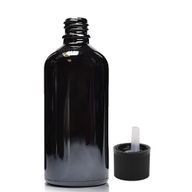 Bouteille Compte-gouttes en Verre Noir 100ml avec Bouchon Compte-gouttes de Sécurité Enfant