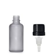 Flacon Compte-Gouttes en Verre Gris Givré 10ml - Avec Bouchon Compte-Gouttes