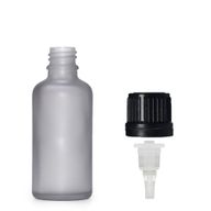 Flacon Compte-Gouttes en Verre Gris Givré 30ml - Avec Bouchon Compte-Gouttes