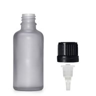 Flacon Compte-Gouttes en Verre Gris Givré 50ml - Avec Bouchon Compte-Gouttes