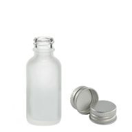 Flacon Compte-Gouttes en Verre Blanc Givré 10ml - Avec Bouchon en Aluminium
