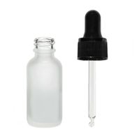 Flacon Compte-Gouttes en Verre Blanc Givré 10ml - Avec Pipette Noire