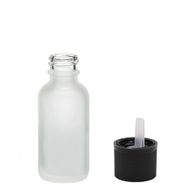 Flacon Compte-Gouttes en Verre Blanc Givré 10ml - Avec Bouchon Compte-Gouttes de Sécurité Enfant