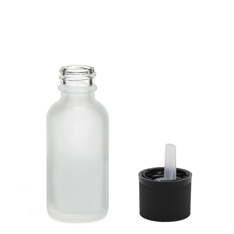 Flacon Compte-Gouttes en Verre Blanc Givré 10ml - Avec Bouchon Compte-Gouttes de Sécurité Enfant