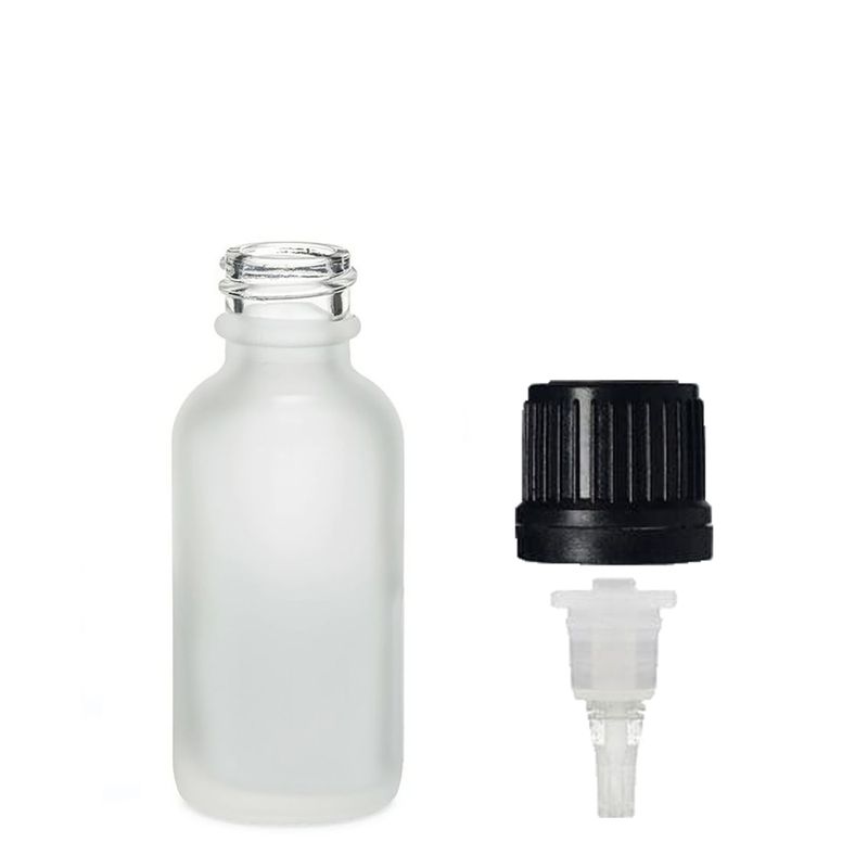 Flacon Compte-Gouttes en Verre Blanc Givré 10ml - Avec Bouchon Compte-Gouttes