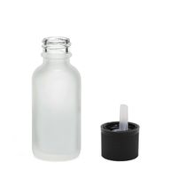 Flacon Compte-Gouttes en Verre Blanc Givré 30ml - Avec Bouchon Compte-Gouttes de Sécurité Enfant