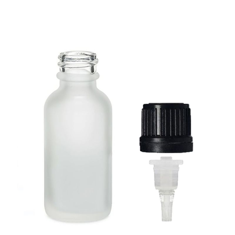 Flacon Compte-Gouttes en Verre Blanc Givré 30ml - Avec Bouchon Compte-Gouttes