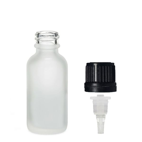 Flacon Compte-Gouttes en Verre Blanc Givré 30ml - Avec Bouchon Compte-Gouttes