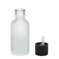 Flacon Compte-Gouttes en Verre Blanc Givré 50ml - Avec Bouchon Compte-Gouttes de Sécurité Enfant