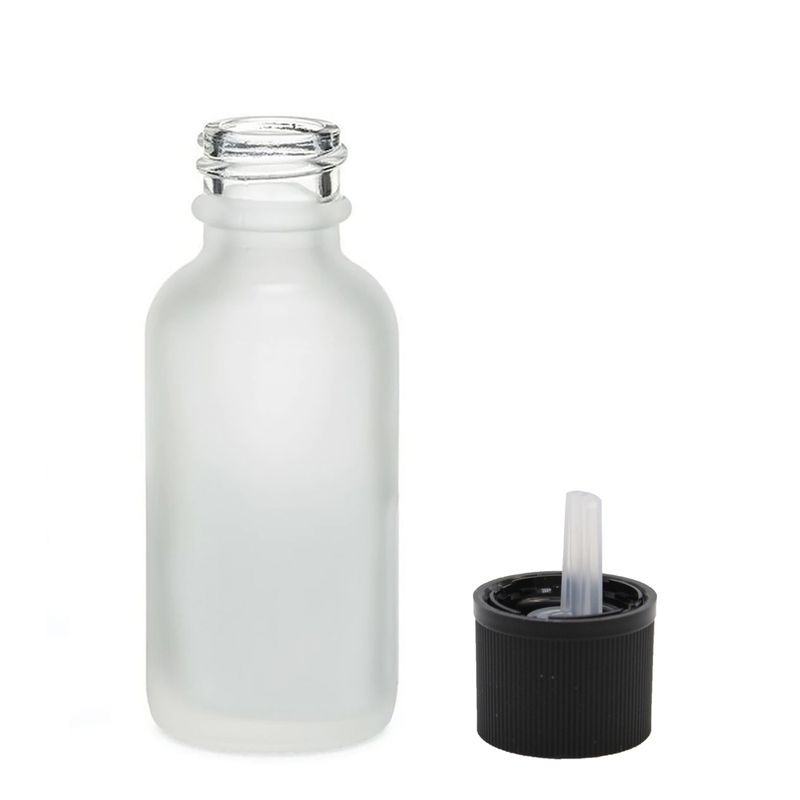Flacon Compte-Gouttes en Verre Blanc Givré 50ml - Avec Bouchon Compte-Gouttes de Sécurité Enfant